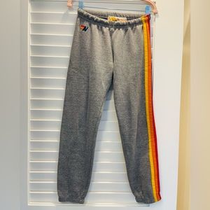 Aviator Nation 5 stripe sweatpants heather grey Low Rise XS